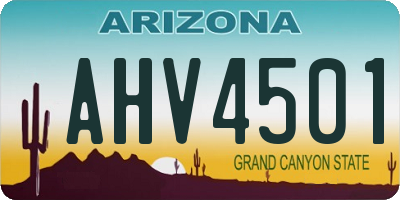 AZ license plate AHV4501