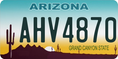 AZ license plate AHV4870