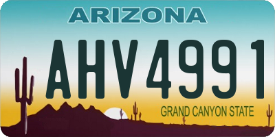AZ license plate AHV4991
