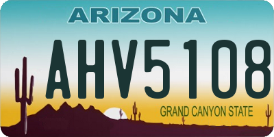 AZ license plate AHV5108