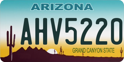 AZ license plate AHV5220