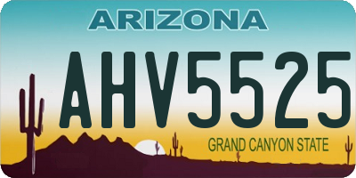 AZ license plate AHV5525