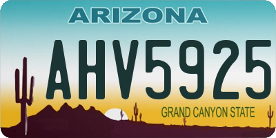 AZ license plate AHV5925