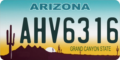 AZ license plate AHV6316
