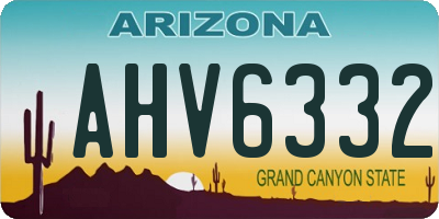 AZ license plate AHV6332
