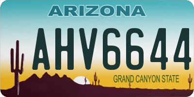 AZ license plate AHV6644