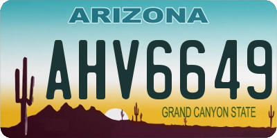 AZ license plate AHV6649