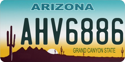 AZ license plate AHV6886
