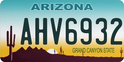 AZ license plate AHV6932