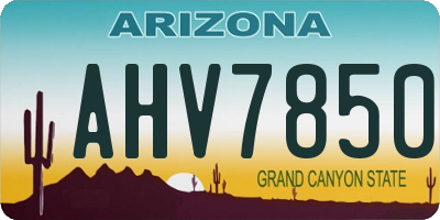 AZ license plate AHV7850