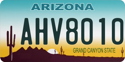 AZ license plate AHV8010