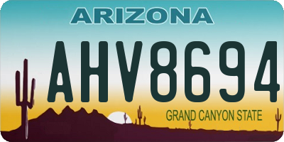 AZ license plate AHV8694