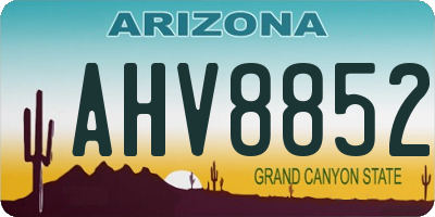 AZ license plate AHV8852