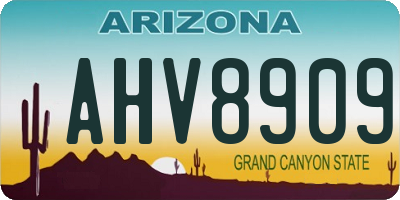 AZ license plate AHV8909