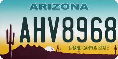 AZ license plate AHV8968