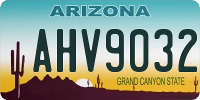 AZ license plate AHV9032