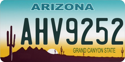 AZ license plate AHV9252