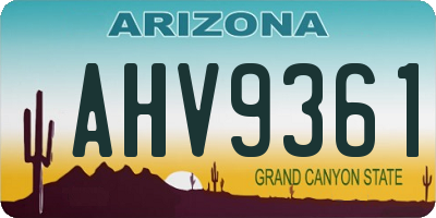 AZ license plate AHV9361