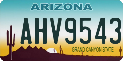 AZ license plate AHV9543