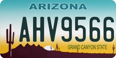 AZ license plate AHV9566