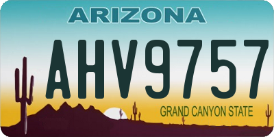 AZ license plate AHV9757