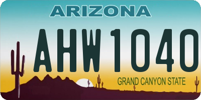 AZ license plate AHW1040
