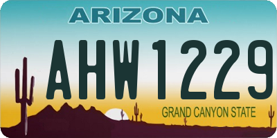 AZ license plate AHW1229