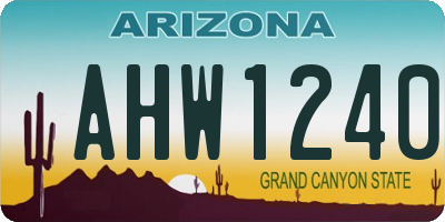 AZ license plate AHW1240