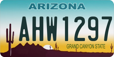 AZ license plate AHW1297