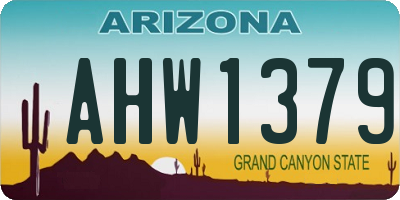 AZ license plate AHW1379