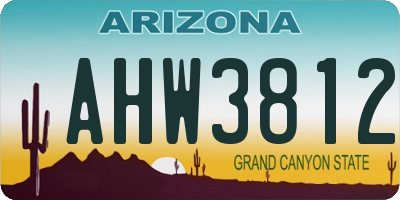 AZ license plate AHW3812