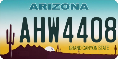 AZ license plate AHW4408