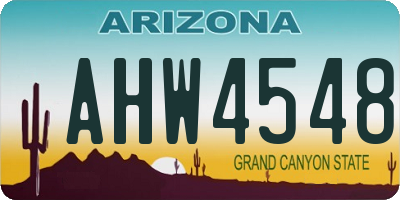 AZ license plate AHW4548