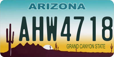 AZ license plate AHW4718