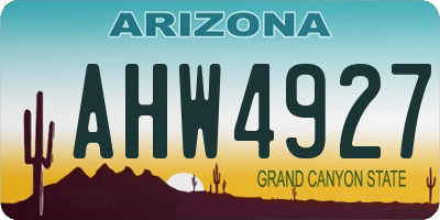 AZ license plate AHW4927
