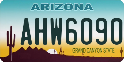 AZ license plate AHW6090