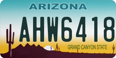 AZ license plate AHW6418
