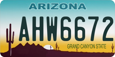 AZ license plate AHW6672
