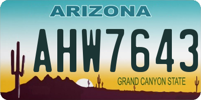 AZ license plate AHW7643