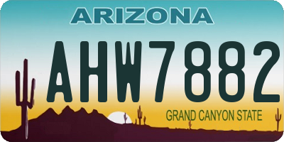 AZ license plate AHW7882