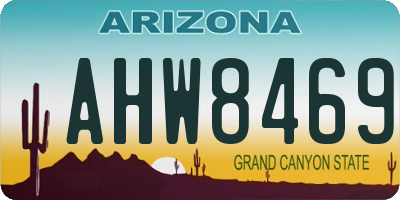 AZ license plate AHW8469