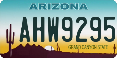 AZ license plate AHW9295