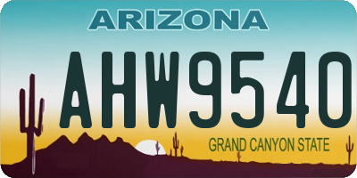 AZ license plate AHW9540