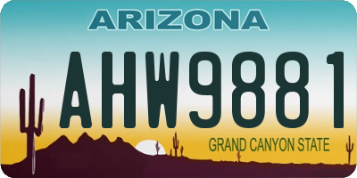AZ license plate AHW9881
