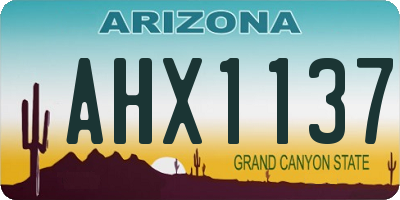 AZ license plate AHX1137