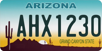 AZ license plate AHX1230