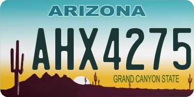 AZ license plate AHX4275