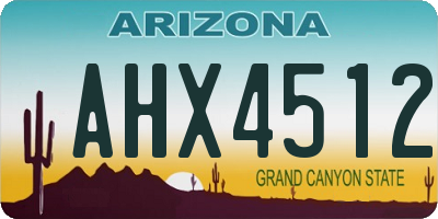 AZ license plate AHX4512