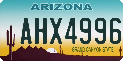 AZ license plate AHX4996