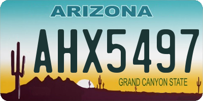 AZ license plate AHX5497